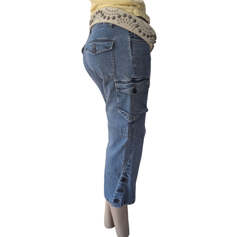 Vintage Nitro Cargo Jeans Capri With Knee And Hem Details